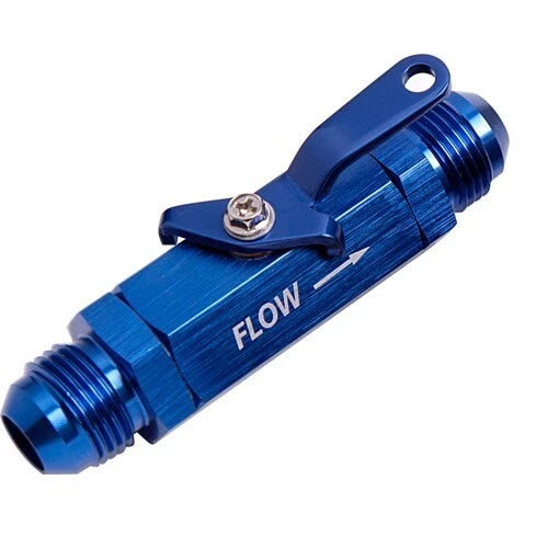 Shut Off Valve -10AN Blue Finish 106mm Length