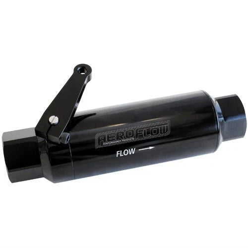60 Micron Pro Filter With Valve Black -12AN ORB Inlet/Outlet Ports